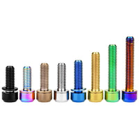 Wanyifa Titanium Bolt M5/M6x16 18 20 25 30 35mm Chamfered Hex Head with Non-shedding Washer Screw for Mountain Bike Road Bicycle Fixing Handlebar Stem