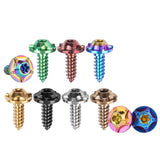 Wanyifa Titanium Bolt M4/M5x15mm Fancy Disc-Shaped Torx T25 Head Self-Tapping Screw for Motorcycle Bicycle Car Boat Refit