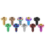 Wanyifa Titanium Bolt M4/M5x15mm Fancy Disc-Shaped Torx T25 Head Self-Tapping Screw for Motorcycle Bicycle Car Boat Refit