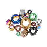 Wanyifa Titanium Nut M4 M5 M6 M8 M10 M12 Hexagon Metal Lock Nuts for Bicycle Motorcycle Car Ti Fasteners