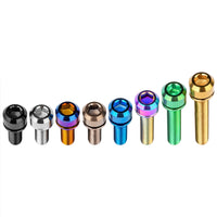Wanyifa Titanium Bolt M5/M6x16 18 20 25 30 35mm Chamfered Hex Head with Non-shedding Washer Screw for Mountain Bike Road Bicycle Fixing Handlebar Stem