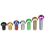 Wanyifa Titanium Bolt M6x12 16 20 25 30mm Button Hex Allen Head Screws for Motorcycle Car Aeromodelling Refit