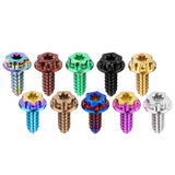 Wanyifa Titanium Bolt M4/M5x15mm Flange Torx Head Self-Tapping Screw for Motorcycle Car Boat Ti Fasteners