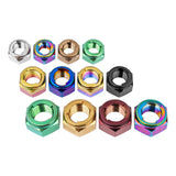 Wanyifa Titanium Nut M4 M5 M6 M8 M10 M12 Hexagon Metal Lock Nuts for Bicycle Motorcycle Car Ti Fasteners