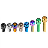 Wanyifa Titanium Bolt M5/M6x16 18 20 25 30 35mm Chamfered Hex Head with Non-shedding Washer Screw for Mountain Bike Road Bicycle Fixing Handlebar Stem