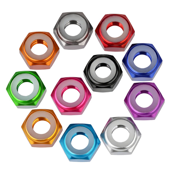 Wanyifa 10pcs Aluminum Nut M2 M3 M4 M5 M6 M8 Anodized Colourful Insert Nylon Lock Hexagon Nuts