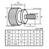 Wanyifa 10pcs Aluminum Alloy Thumb Screws M3 M4 6#32 8#32 Anodized Colorful Computer Case Side Panel Hard Disk Hand-Tighten Screw