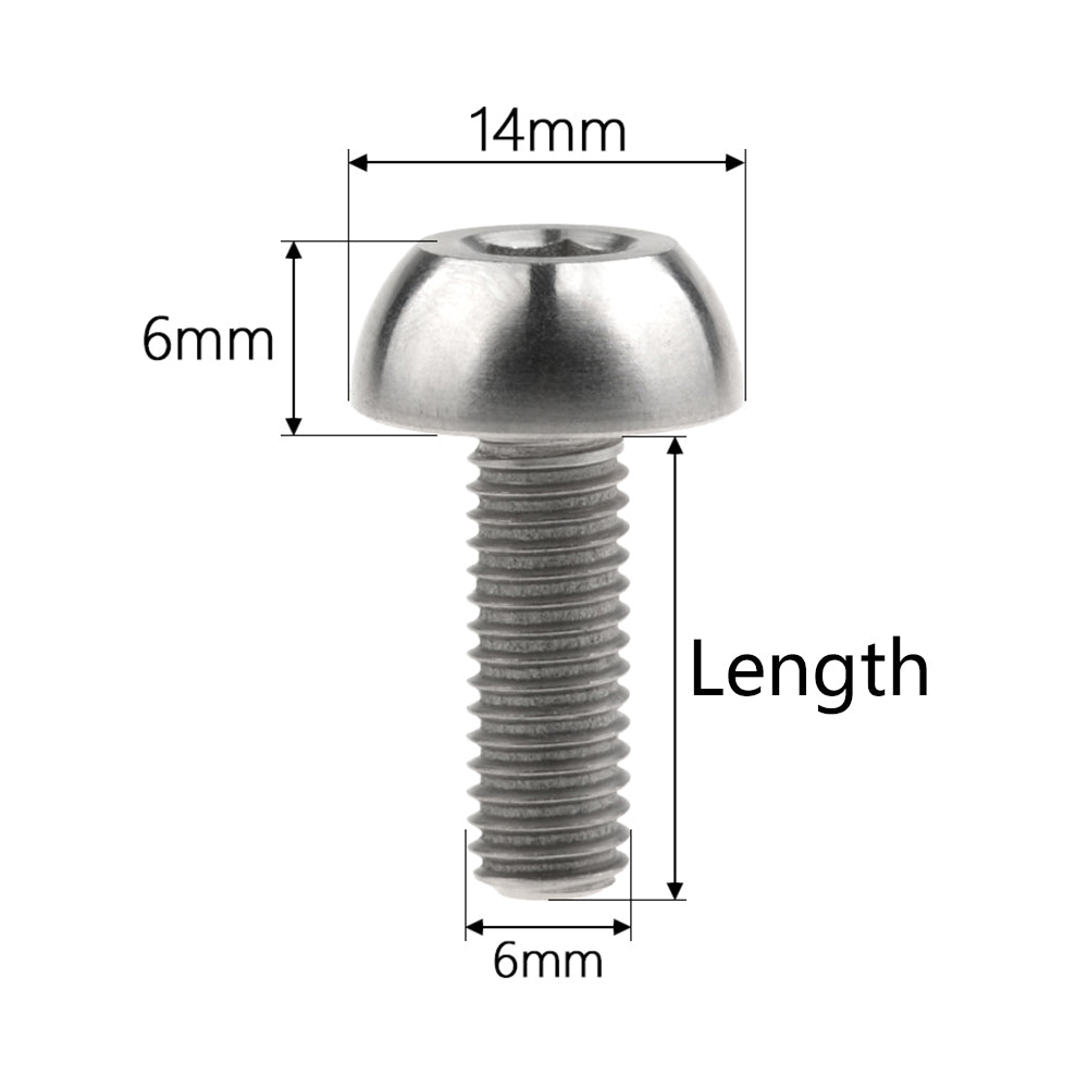 Wanyifa Titanium Bolt M6x17mm Flat Button Hex Head Scerw for Motorcycl ...